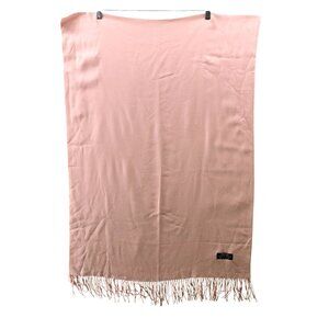 Vimate‎ Cashmere Cotton Scarf Rectangle Fringe Baby Pink Shawl Soft